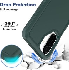 Heavy Duty Dark Green Phone Case for Galaxy A17 5G, Military Grade with Screen P