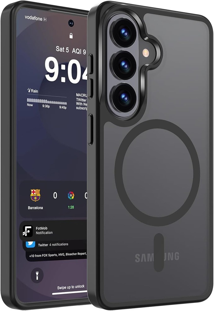 Slim Translucent Black Magnetic Matte Case for Samsung Galaxy S26+ 6.7-Inch