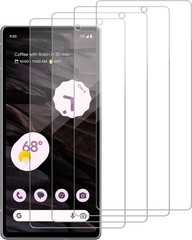 4 Pack of 9H Hardness Tempered Glass Protectors for Google Pixel 6a & 7a