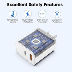 20W USB-C Wall Adapter Charger with 6ft Fast Charging Cable for iPhone 17/16