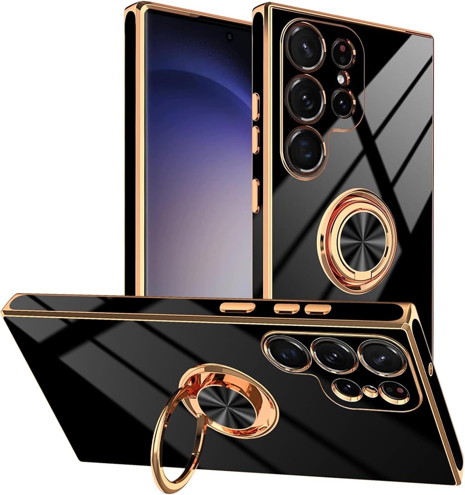 Soft TPU Case & Ring Stand for Samsung Galaxy S23 Ultra with Magnetic Car Mount
