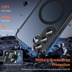 For Samsung Galaxy A35 5G Case with Heavy Duty Shockproof Protective Cover Black