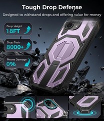 3PCS Magnetic Case & Screen Protector for iPhone 17E/16E Military Grade Purple
