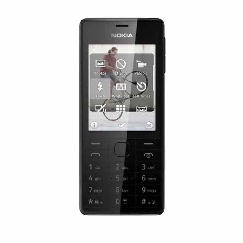 Nokia 515 Black White (Unlocked) 2.4 Inches 5MP Dual Sim Cellular Phone