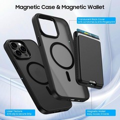 Magnetic for iPhone 12/iPhone 12 Pro Case, Detachable Magnetic Wallet, Black