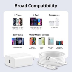 USB C Fast Charger for iPhone 16 15, 3 Pack 20W PD USB C Wall Charger Plug Block
