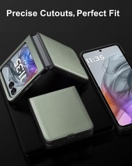 Case for Motorola Razr 2024/2025/2026 – PU Vegan Leather & Hard Polycarbonate Bu