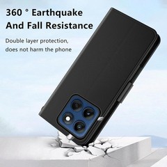 Motorola Edge 2025 Case PU Leather Flip Cover Wallet Protector with Card Slots