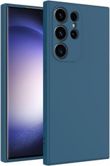 Dark Blue Samsung Galaxy S22 Ultra Case – Scratch Resistant, Slim Soft Touch Cov
