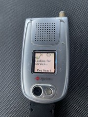 Silver Sanyo PM-8200 Flip Phone Branded for Sprint Works Perfectly