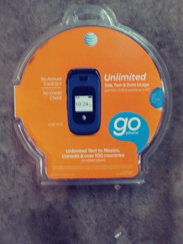 Z222 Dark Blue Flip Phone 3G AT&T Pre Paid GoPhone Brand New RS# 17-8881