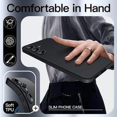 Flexible Slim Fit TPU Case for Samsung Galaxy S25 FE, Shockproof Matte Black Cov