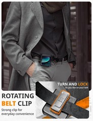 Designed for Motorola Razr+ (2023) Case with Belt Clip Holster – Black Dots