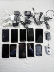 MIX Lot of 12 Cell Phones PARTS ONLY Misc Coolpad Sony Motorola Galaxy Droid +