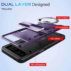 Motorola razr 2023 Case (6.9 Inches), Slim Phone Cover with Metal Ring Holder, P