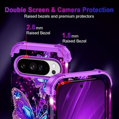 Three Layer Heavy Duty Case for Google Pixel 10 Pro XL, Glow in The Dark Design
