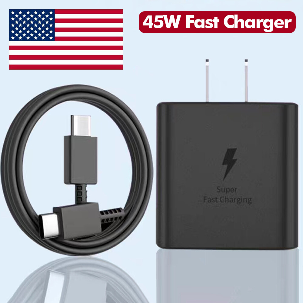 ⚡45w Type USB-C Super Fast Wall Charger 6FT Cable For Samsung Galaxy S22 S21 S20