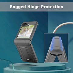 Samsung Galaxy Z Flip 5 Case, Hinge Protection Belt Clip Holster and Kickstand
