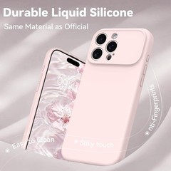 Magnetic for iPhone 15 Pro Max Case, Soft Silicone Rubber Microfiber Lining Bump