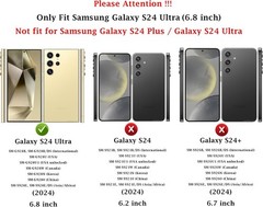 Protective Black Case for Samsung Galaxy S24 Ultra with Camera Lens Cover & HD S