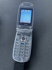 Silver Sanyo PM-8200 Flip Phone Branded for Sprint Works Perfectly