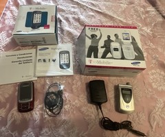 Samsung SGH-X495 – White and Silver ( T-Mobile ) Flip Phone SGH-T749 Phone Lot