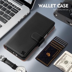 Wallet Case for Samsung Galaxy Z Fold 4, Black PU Leather, RFID Block, Kickstand