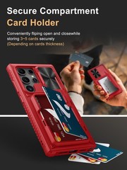Case Wallet & Slide Camera Cover for Samsung Galaxy S23 Ultra 6.8″ Military Grad