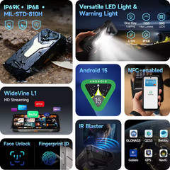 Ulefone Armor 34 Pro 5G AI Rugged DLP Projector Phone 16GB+512GB 6.95″ 25500mAh
