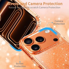 Clear Glitter Case for iPhone 17 Pro Max, Soft TPU Shockproof Slim Bling Cover