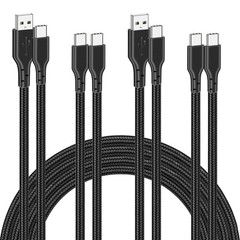 4 Pack 60W Type-C Fast Charging Cable for iPhone 17/16/15, 3.1FT