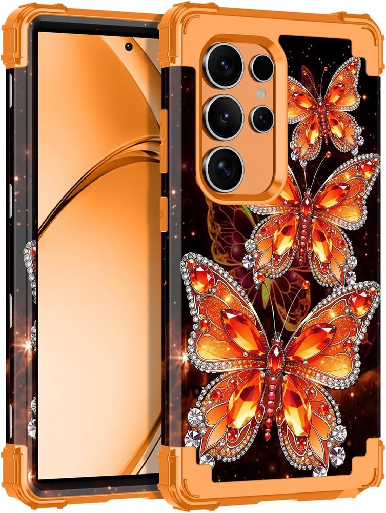 Galaxy S24 Ultra Case, Three Layer Heavy Duty Shockproof Protection Hard Plastic