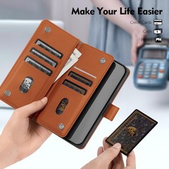 RFID Blocking PU Leather Flip Wallet Case for Samsung Galaxy S23 FE with Card Sl