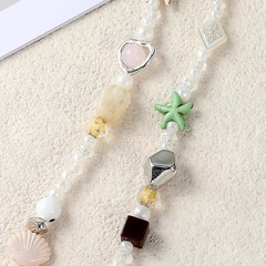 Beaded Camera Wrist Strap Cute Phone Charms Lanyard Pearl Bracelet Keychain Deco