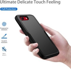 iPhone SE 2020/2022 Case, Heavy Duty Shockproof Protection, 4.7-inch – Black