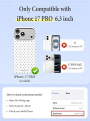 iPhone 17 Pro Case, Polka Dot Aesthetics Design Simple Case for Women Girl, Whit