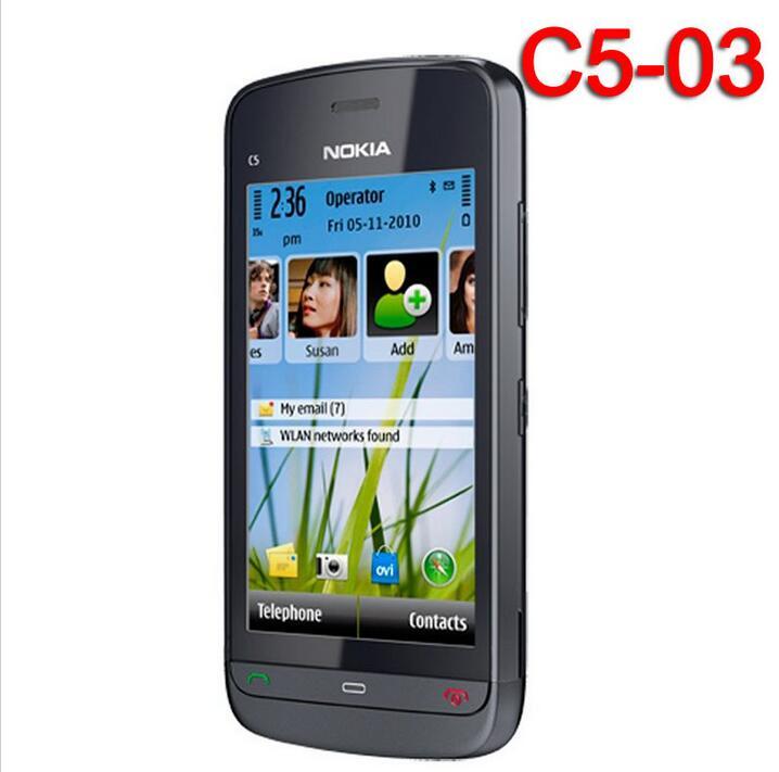 Original Unlocked Nokia C5-03 GPS WIFI Mobile Phone Bluetooth 3G 5MP Cellphone