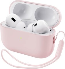 Hybrid Silicone Case for AirPods Pro 2, Full Protection with Visible Front LED