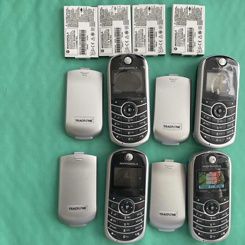 Lot Of 4 Motorola C series C139-Silver (TracFone) Cellular Phone Interested——20