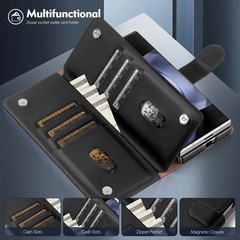 Samsung Galaxy Z Fold 6 Wallet Case with Card Holder, RFID Blocking PU Leather F