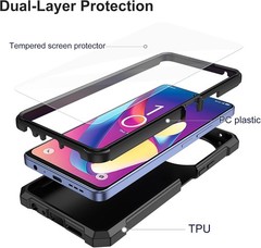 TCL 50 XL 5G Phone Case, TCL 50XL Nxtpaper Phone Case with Screen Protector, Blu