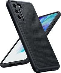 for Galaxy S21 FE 5G Case with Tempered Glass Screen Protector 6.4inch (Black)