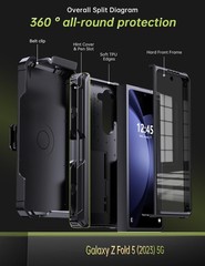 for Samsung Galaxy Z Fold 5 Case,w/ Belt Clip Holster/Military Grade Drop Proof