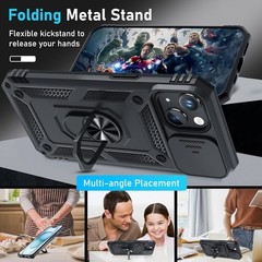 Case & Screen Protector for iPhone 15 Heavy Duty Shockproof Full Body Black