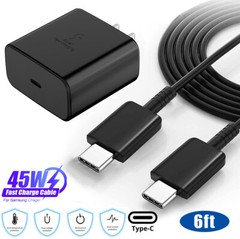 45W Wall Charger Power Adapter +6ft Type-C Cable For Samsung Galaxy S23 S22 S21