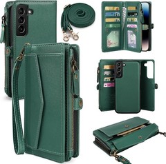 Samsung Galaxy A55 5G Wallet Case for Women, RFID Blocking Card Holder, Blackish