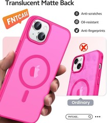 Translucent Matte Military Grade Phone Cover for iPhone 14 Plus & 15 Plus – Hot