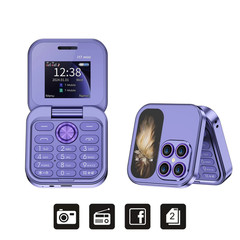 Mini Foldable Mobile Phone 2G Cellular 1.77″ Display Speed Dial FM Radio Flashli
