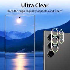 3 Pack Camera Lens Protector for Samsung Galaxy S24 Ultra, Tempered Glass
