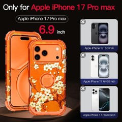 iPhone 17 Pro Max Case & Screen Protector, Three Layer Heavy Duty Shockproof